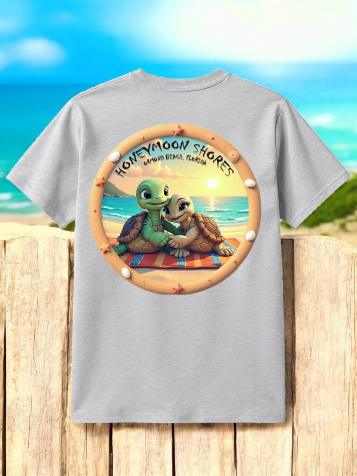Honeymoon Shores Trendy Turtle Love Summer T-Shirt - Ormond Beach Florida