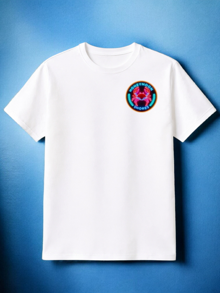 Honeymoon Shores Trendy Retro Crab Summer T-Shirt - Ormond Beach Florida