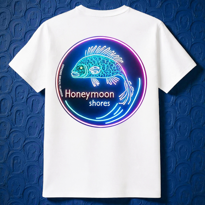 Honeymoon Shores Trendy Fashion Fan Tail Fish Summer T-Shirt - Ormond Beach Florida
