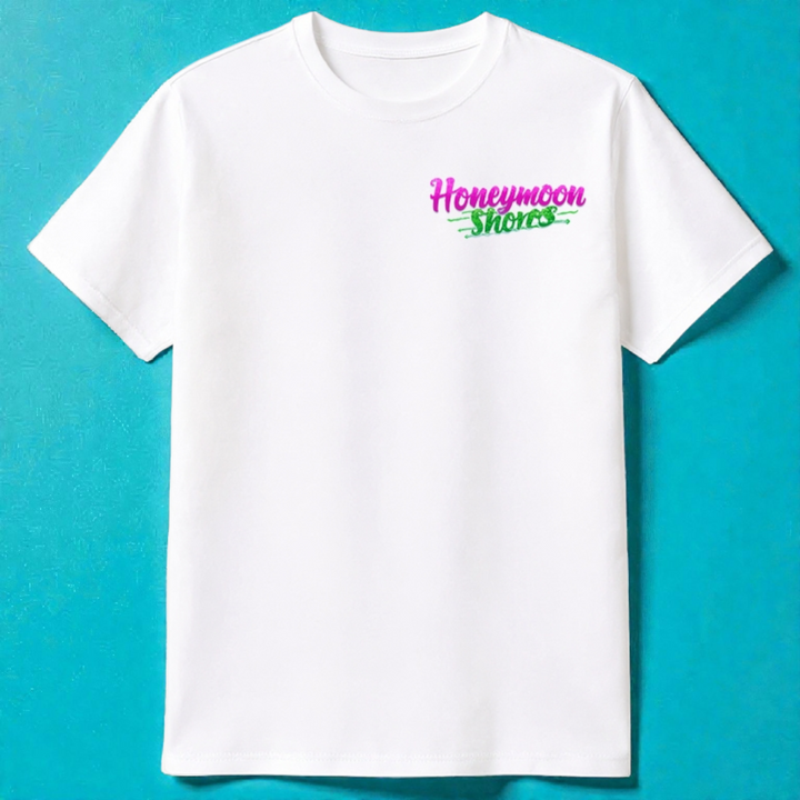 Honeymoon Shores Trendy Surfer Girl Summer T-Shirt - Ormond Beach Florida