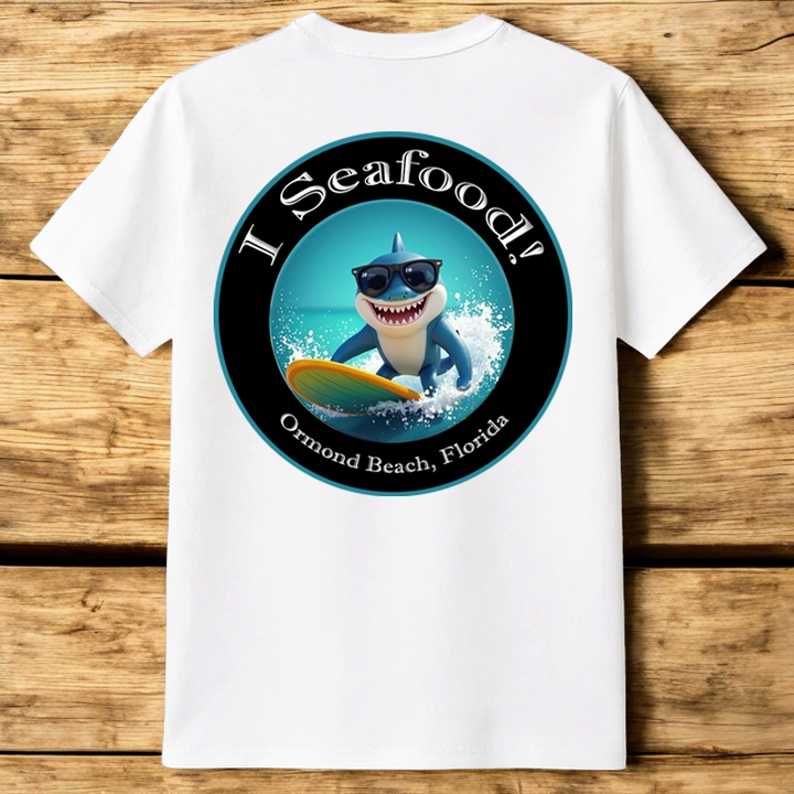 Honeymoon Shores Shark I See Food Trendy Summer T-Shirt - Ormond Beach Florida
