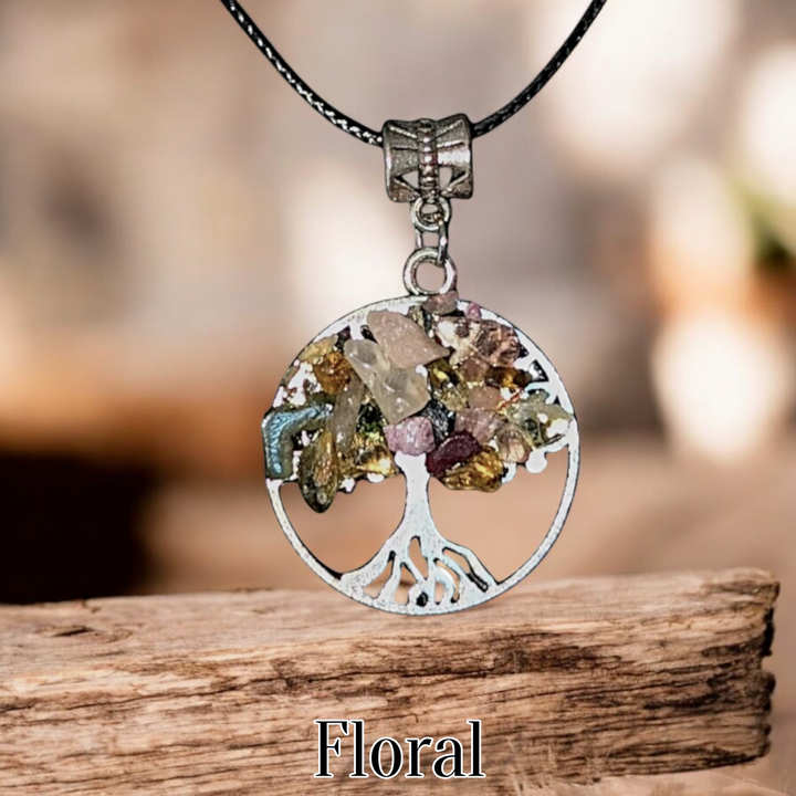 Tree of Life Necklace Stone Design Variety Colors Styles