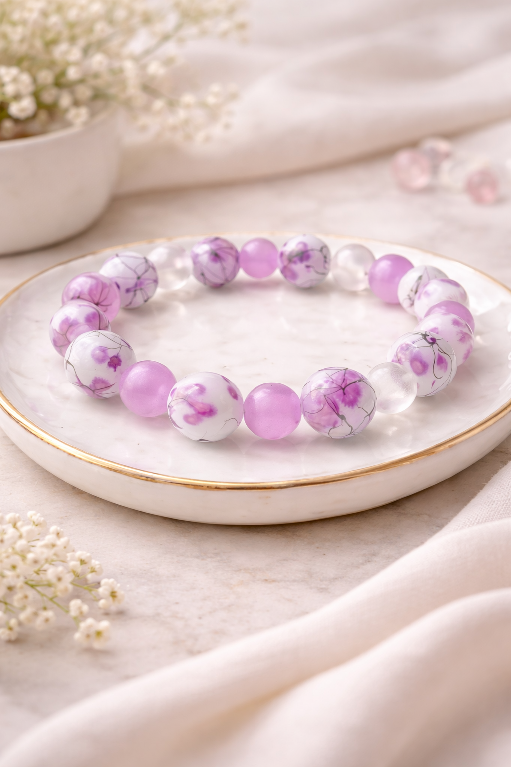 Jasmine Floral Beaded Bracelet – Elegant Feminine Jewelry | Honeymoon by Hilda