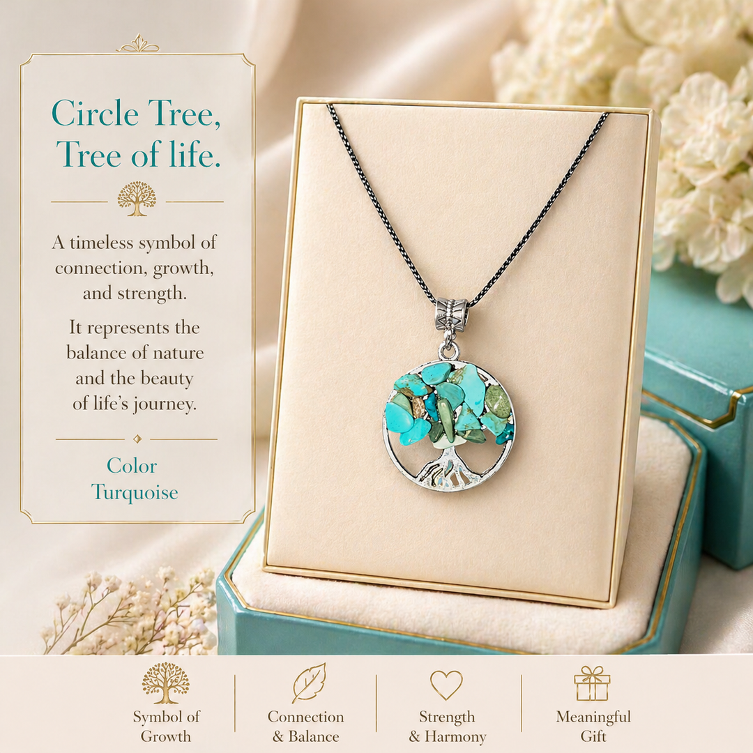 Tree of Life Necklace Stone Design Variety Colors Styles