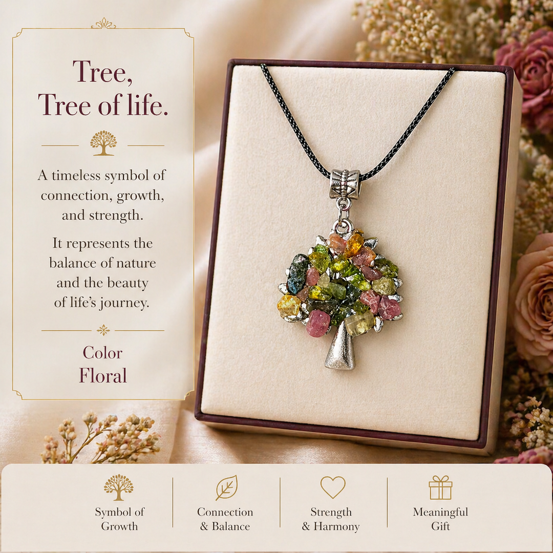 Tree of Life Necklace Stone Design Variety Colors Styles