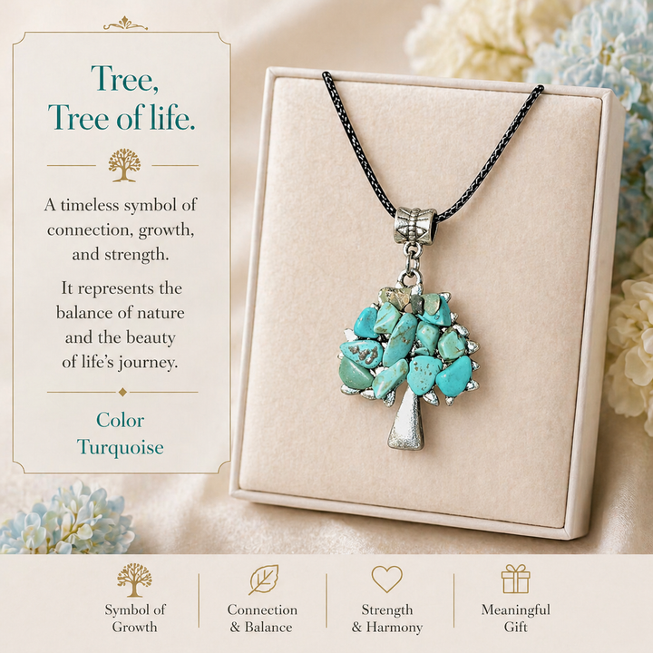 Tree of Life Necklace Stone Design Variety Colors Styles