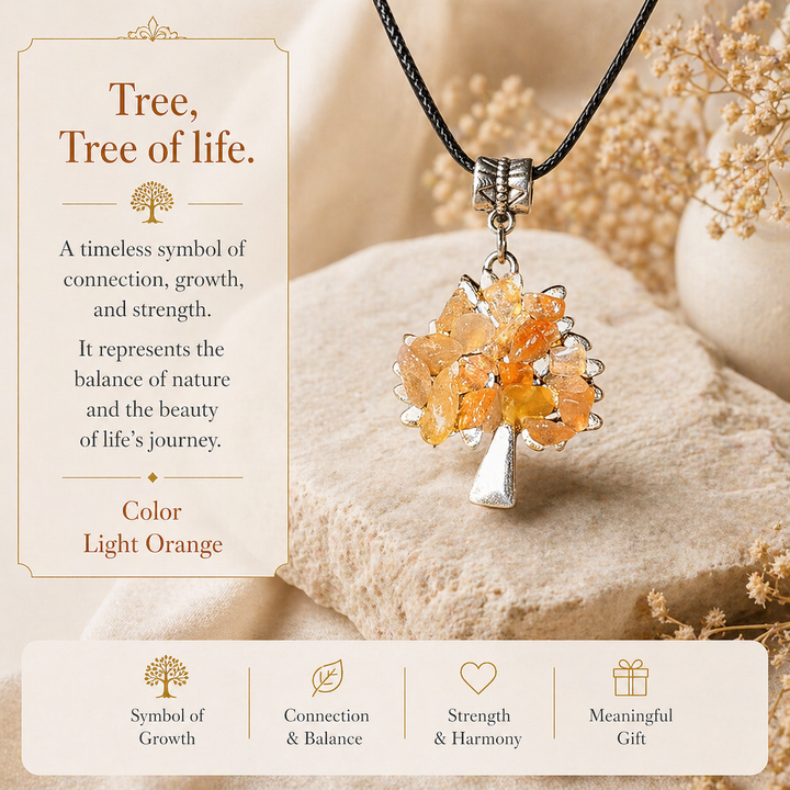 Tree of Life Necklace Stone Design Variety Colors Styles