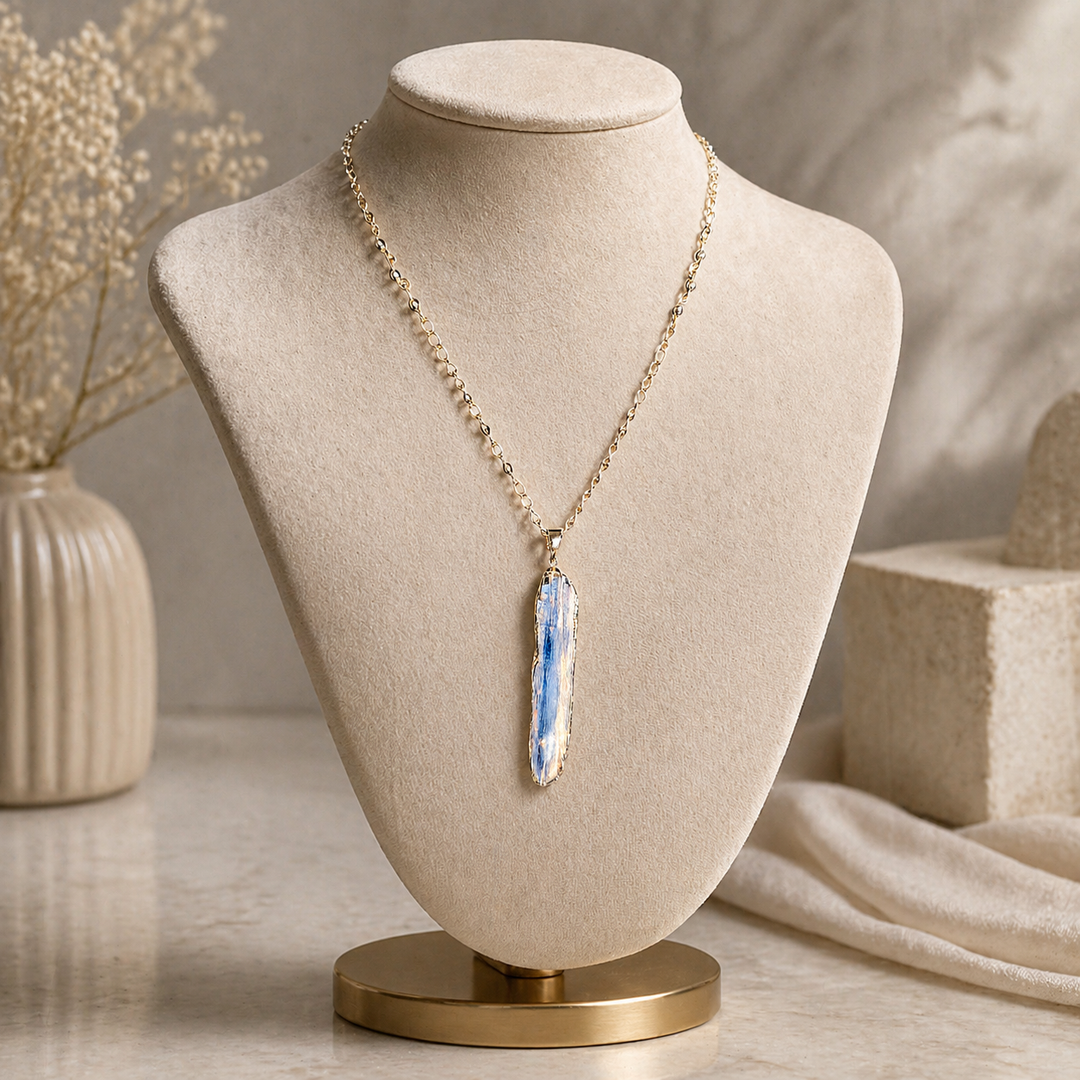Blue Silver Chain Necklace