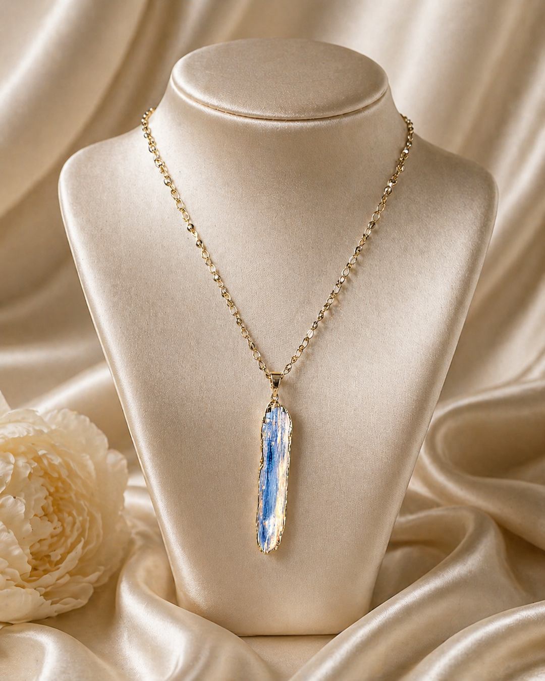 Blue Silver Chain Necklace