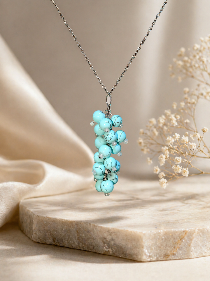 Celeste Aqua Grape Vine Necklace