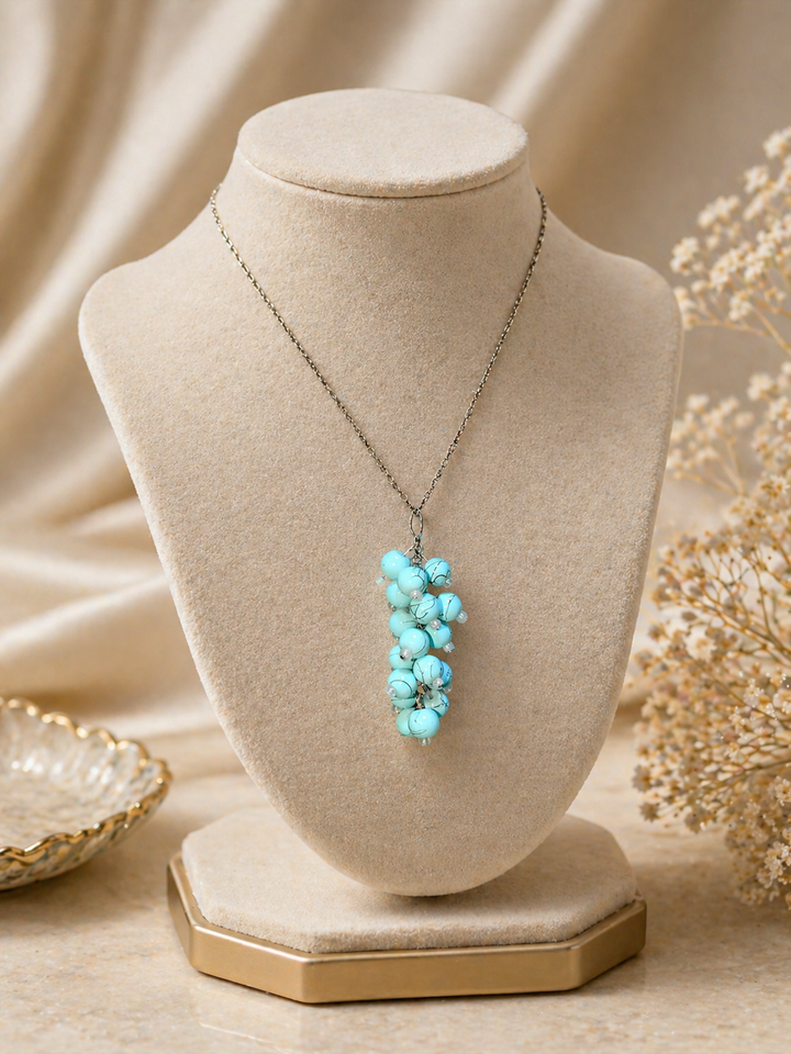 Celeste Aqua Grape Vine Necklace