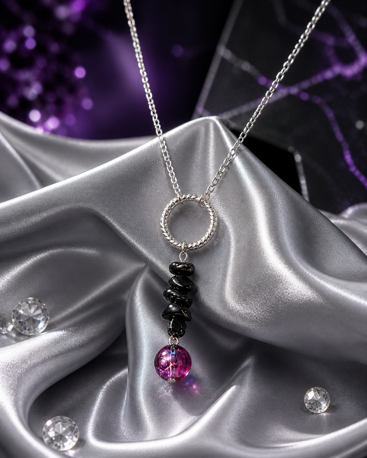 Violet Black Stone Necklace