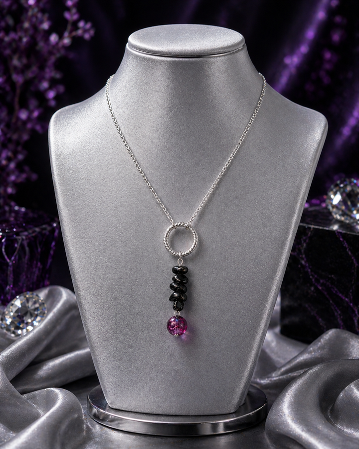 Violet Black Stone Necklace