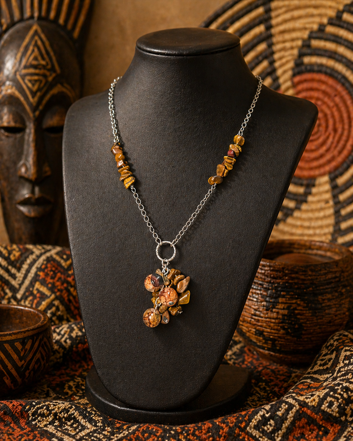 Natural Brown Stone Necklace