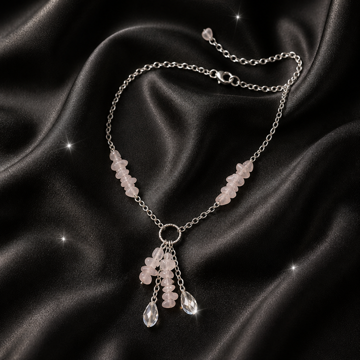 Natural Light Pink Stone Necklace