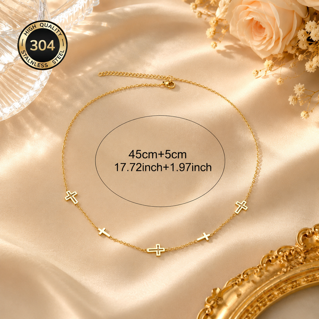 Faith Cross Necklace | 304 Stainless Steel | Gold & Silver