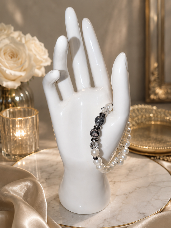Charcoal Smoke Pearl Bracelet