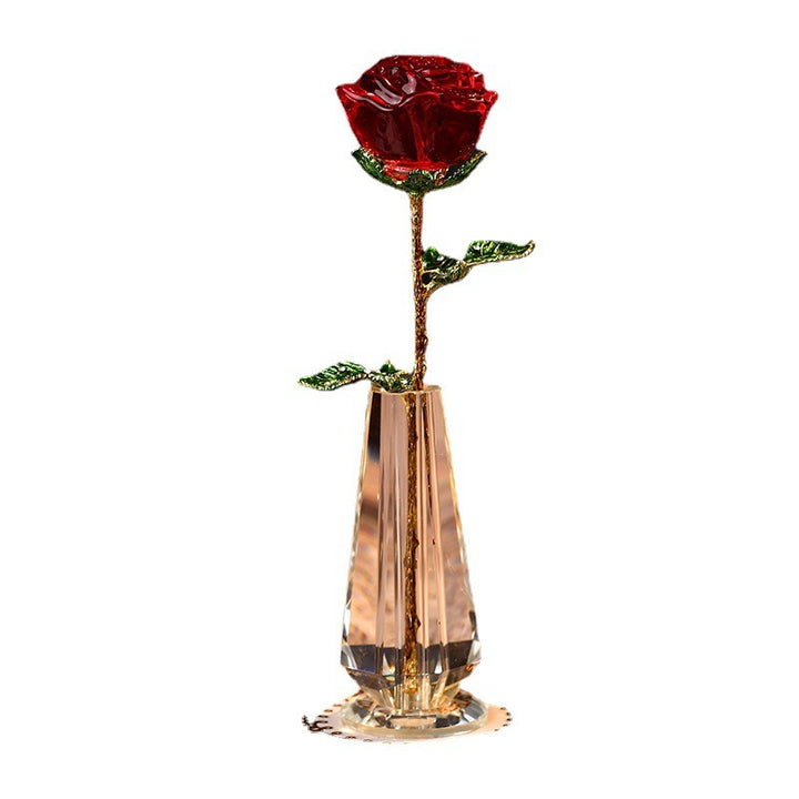 Crystal Rose for Girlfriend and Wife Creative Wedding Anniversary Decorative Ornaments for Valentine's Day