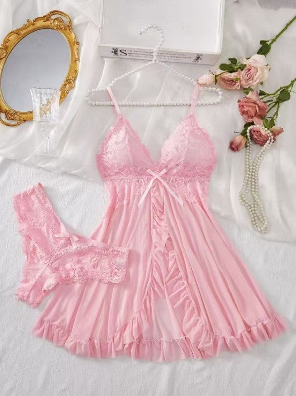 Lace Camisole Set Sexy Lingerie V-Neck Pajamas