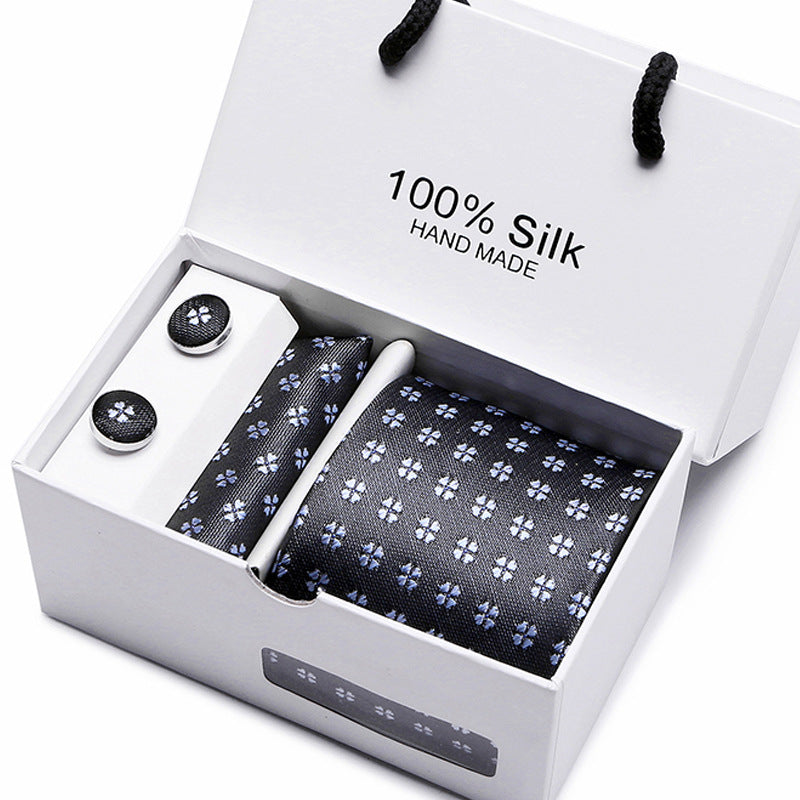 Men's Tie Spot Gift Box 5-Piece Suit Group Tie Business Formal Wedding Tie