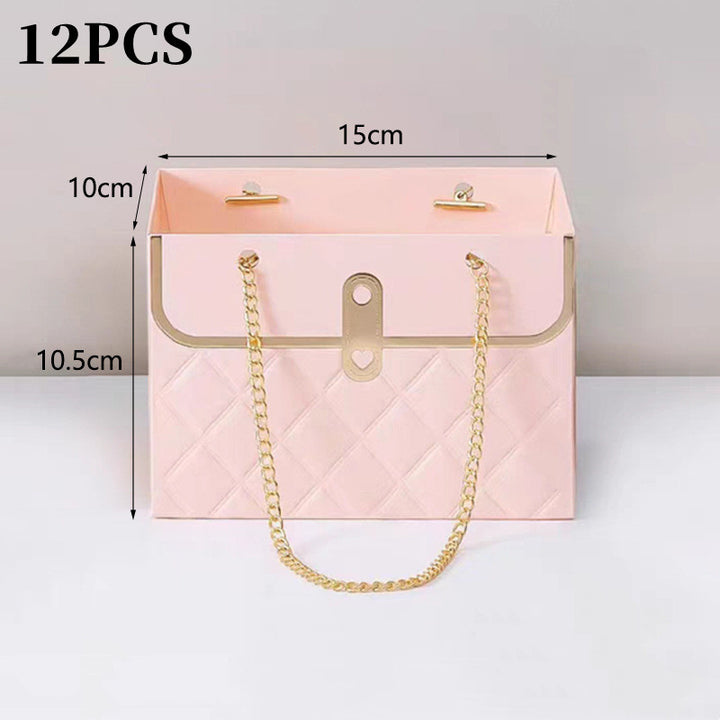 4/12PCS Portable Flower Box Rose Packaging Box Gift Box Wrapping Paper Bag  Flower Shop Wedding Valentine's Day Birthday Gifts Bag