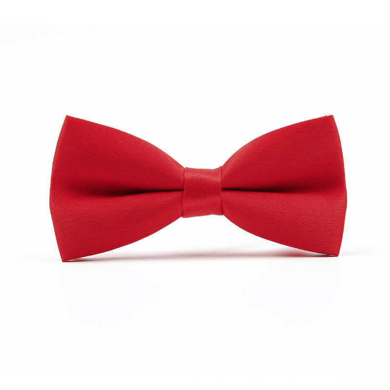 Men's Gentleman Business Casual Bow Tie Solid Color Red Wedding Groom Groomsmen Bow Tie