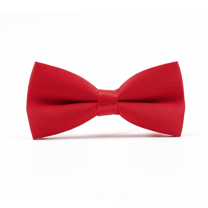 Men's Gentleman Business Casual Bow Tie Solid Color Red Wedding Groom Groomsmen Bow Tie
