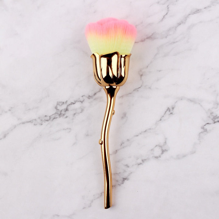 Flower Nail Brush For Manicure Rose Nail Art Brush Nail Accesories Tools Popular Round Small Gel polish Dust Cleaning Brushes