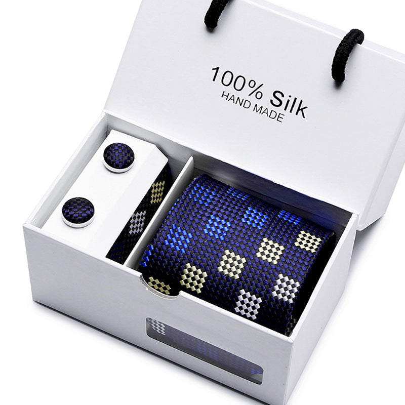 Men's Tie Spot Gift Box 5-Piece Suit Group Tie Business Formal Wedding Tie