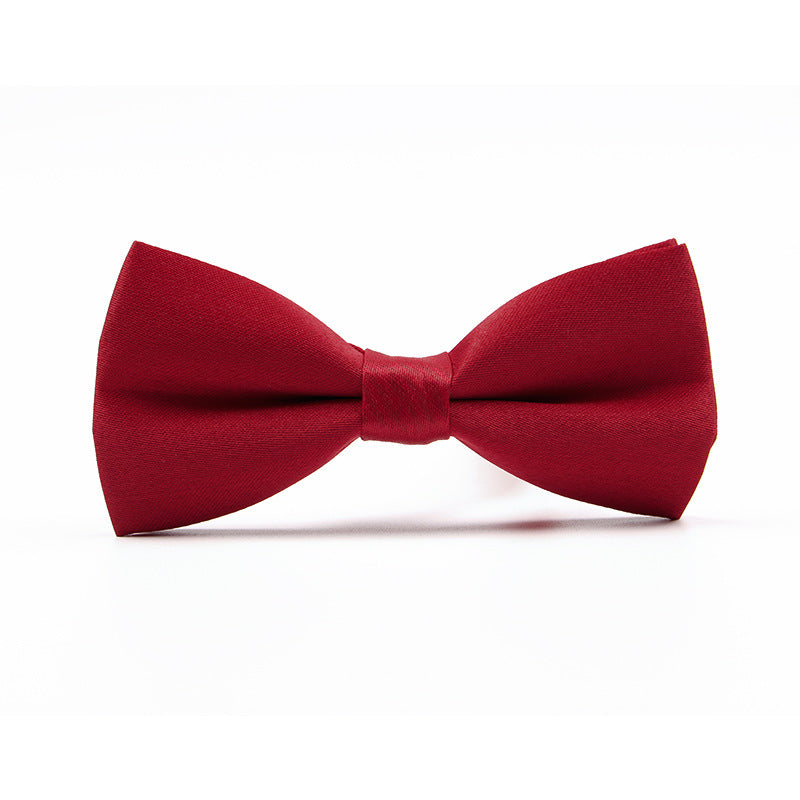 Men's Gentleman Business Casual Bow Tie Solid Color Red Wedding Groom Groomsmen Bow Tie