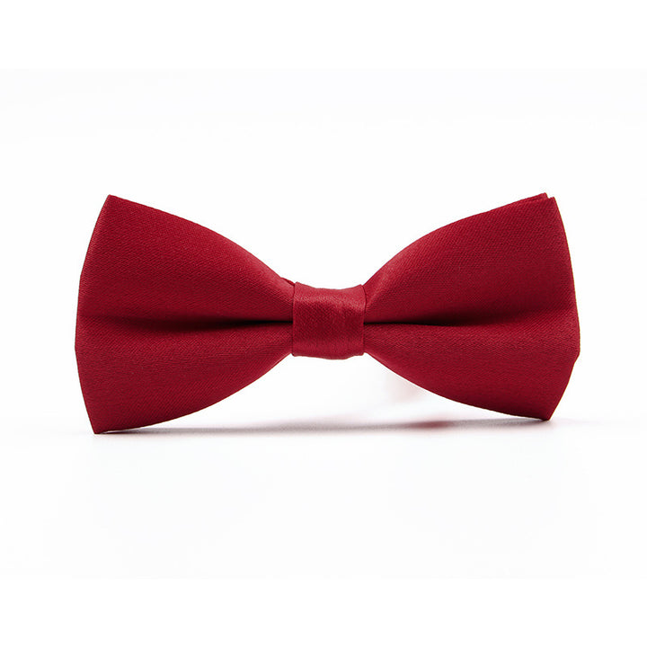 Men's Gentleman Business Casual Bow Tie Solid Color Red Wedding Groom Groomsmen Bow Tie