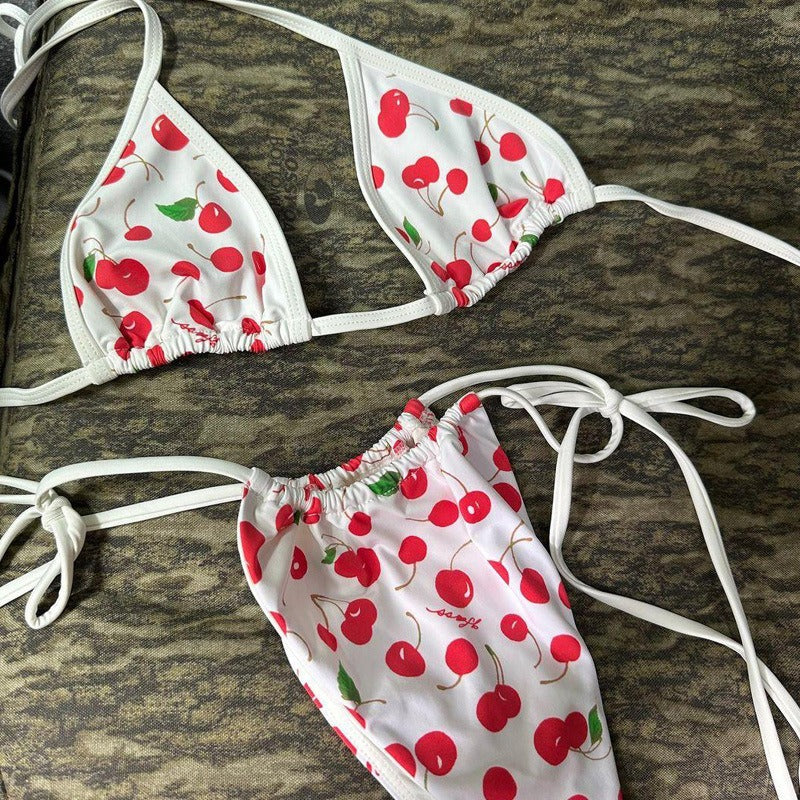 Summer lingerie bra set seductive cherry cute set