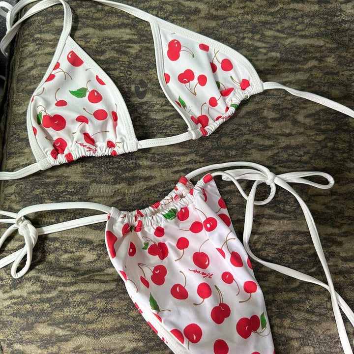 Summer lingerie bra set seductive cherry cute set