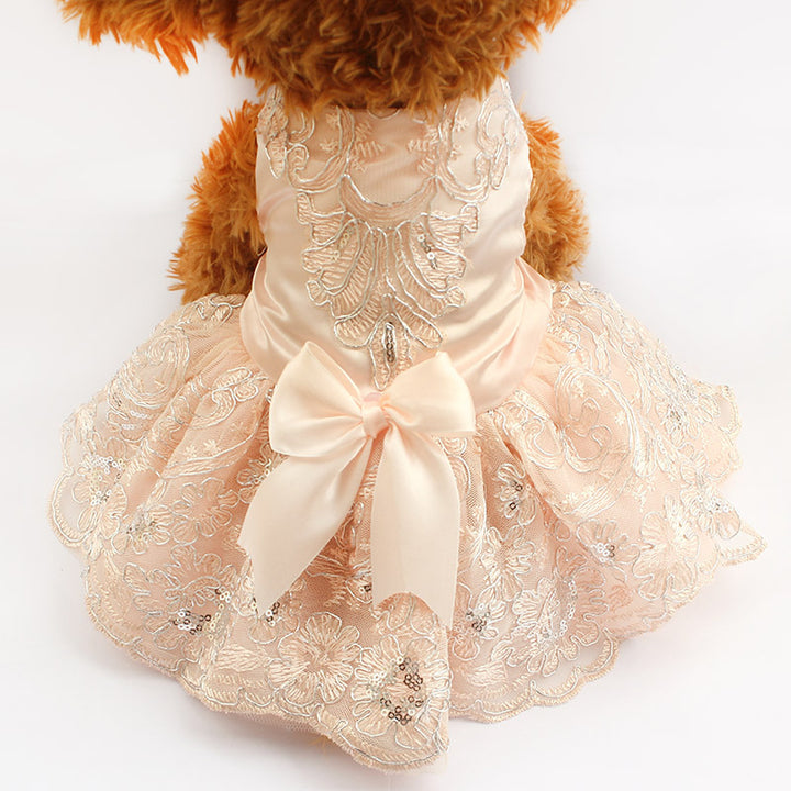Sequins Lace Embroidered Dog Dress Princess Wedding Dresses for Dogs Pet Tutu Skirt Supplies XS S M L XL
