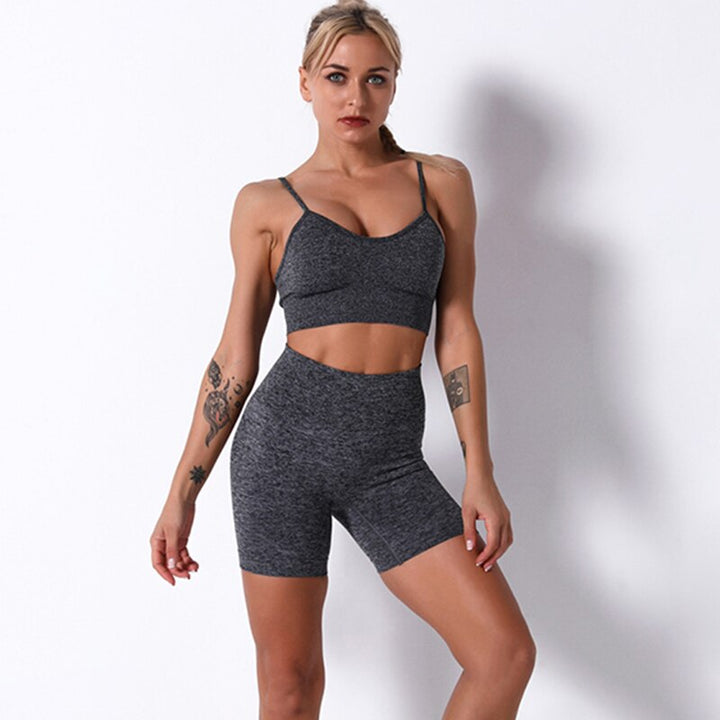 2/3/4 Piece Women’s Seamless Yoga Set — High-Waist Leggings, Shorts, Crop Top and Sports Bra