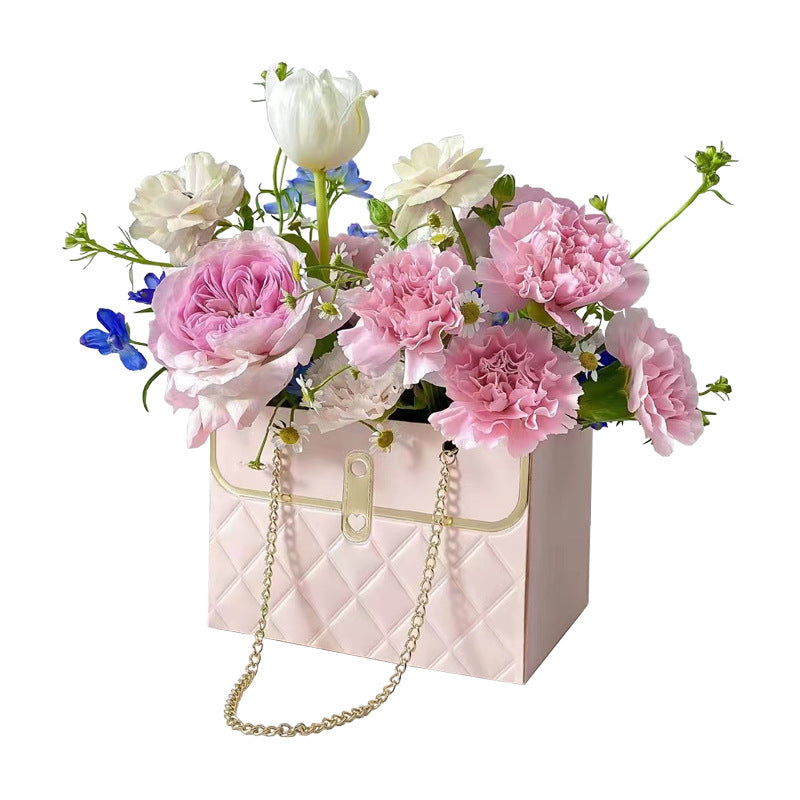 4/12PCS Portable Flower Box Rose Packaging Box Gift Box Wrapping Paper Bag  Flower Shop Wedding Valentine's Day Birthday Gifts Bag