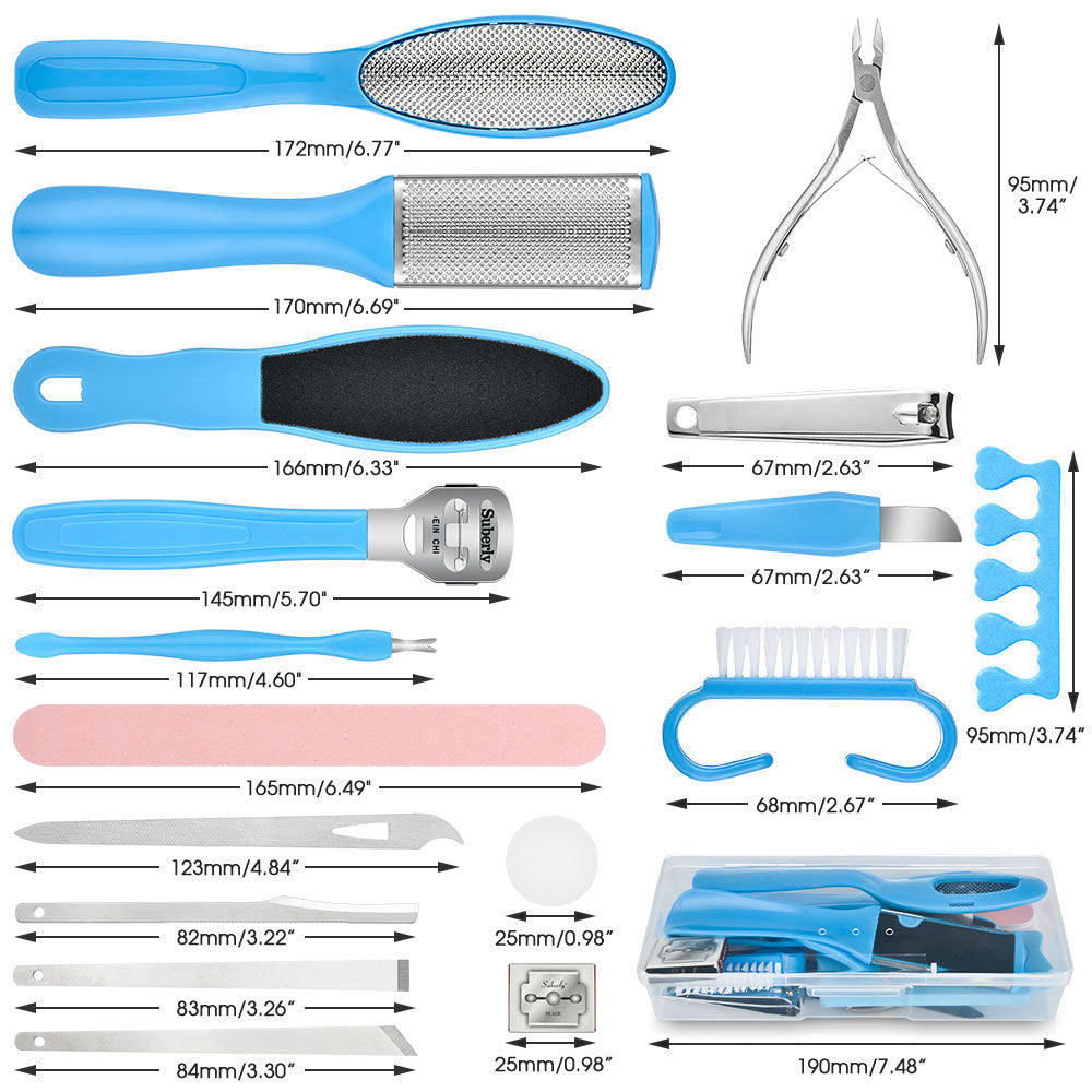 Manicure And Pedicure 18-Piece Set of Foot Plate Dead Skin Planer Foot Grinder Nail Clipper To Remove Calluses