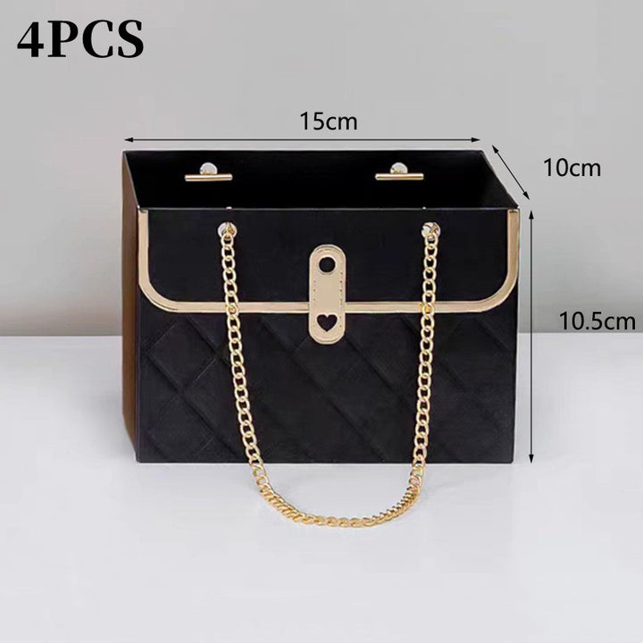 4/12PCS Portable Flower Box Rose Packaging Box Gift Box Wrapping Paper Bag  Flower Shop Wedding Valentine's Day Birthday Gifts Bag