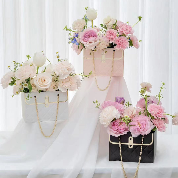 4/12PCS Portable Flower Box Rose Packaging Box Gift Box Wrapping Paper Bag  Flower Shop Wedding Valentine's Day Birthday Gifts Bag