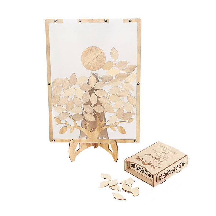 Wooden Craft Home Decoration Wedding Celebration Sign-in Card Wishing Tree Valentine's Day Sign-in Table Photo Frame