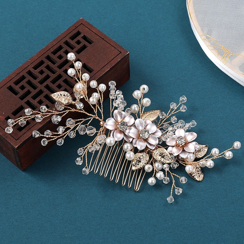 Original Design Bride Headwear, Hanfu Hair Accessories, Wedding Dress Accessories, Handmade Pearl Pan Hair Insertion Comb, Beautiful Hair Comb