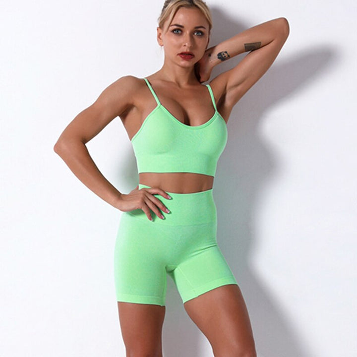 2/3/4 Piece Women’s Seamless Yoga Set — High-Waist Leggings, Shorts, Crop Top and Sports Bra