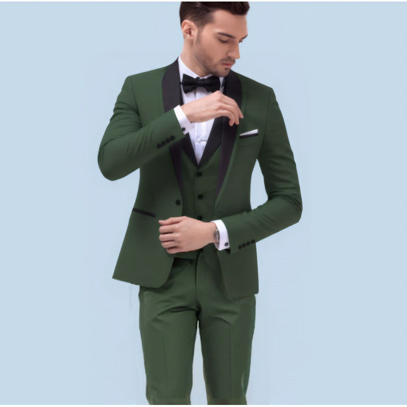Big Size Men's Suit Set Business Formal Slim Fit  Version Casual Tuxedo Two-Piece Set Groom Wedding Dress