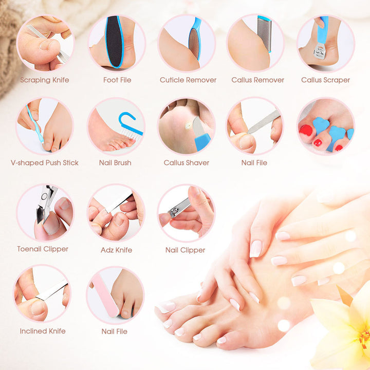 Manicure And Pedicure 18-Piece Set of Foot Plate Dead Skin Planer Foot Grinder Nail Clipper To Remove Calluses