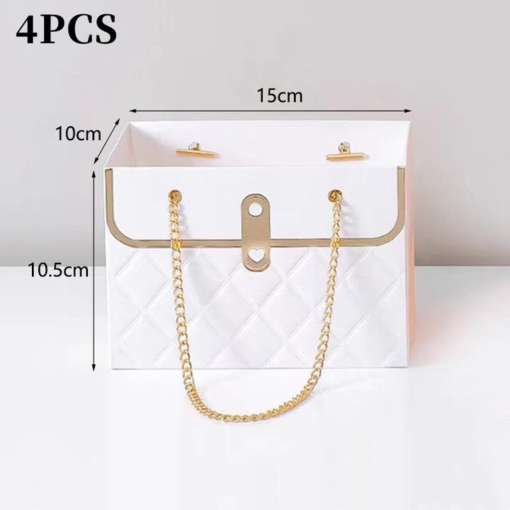 4/12PCS Portable Flower Box Rose Packaging Box Gift Box Wrapping Paper Bag  Flower Shop Wedding Valentine's Day Birthday Gifts Bag