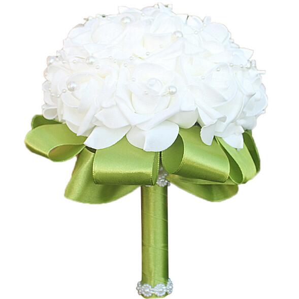 PE Rose Bride Bridesmaid Wedding Foam flowers Bouquet