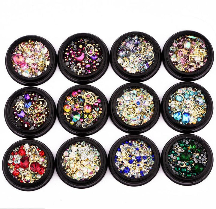 1 Box Mixed Color Stones for Nails 3D Crystal Stones Nail Art Decoratives DIY Design Ontwerp Manicure Diamante Diamonds