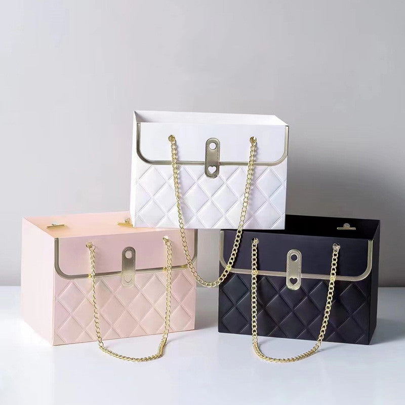 4/12PCS Portable Flower Box Rose Packaging Box Gift Box Wrapping Paper Bag  Flower Shop Wedding Valentine's Day Birthday Gifts Bag