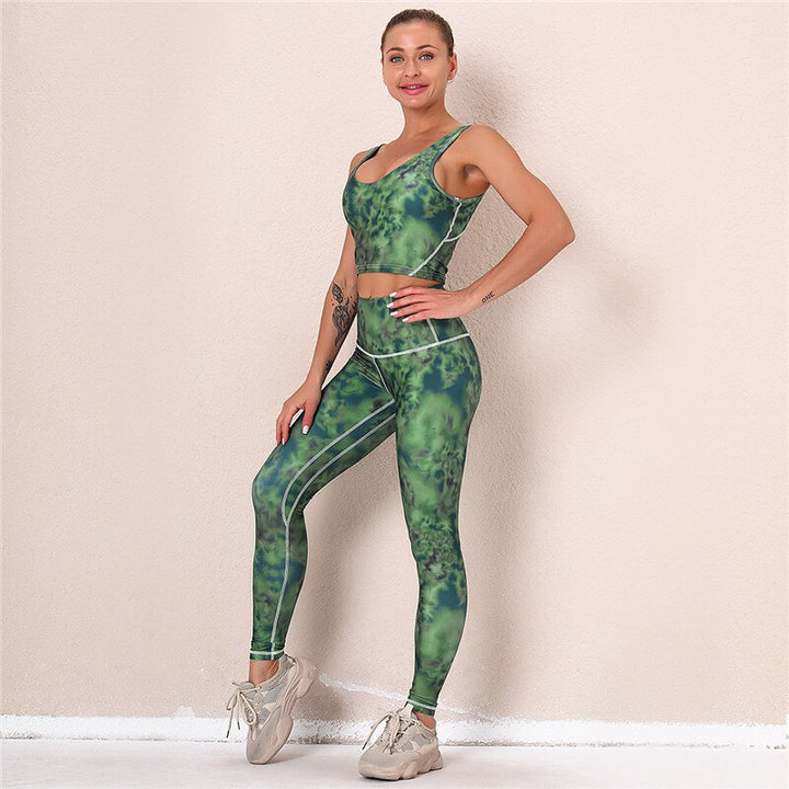 Push Up Sports Suits Fitness Outfits Print Training Yoga Set Gym Clothing Sports Workout Bras Leggings Sets