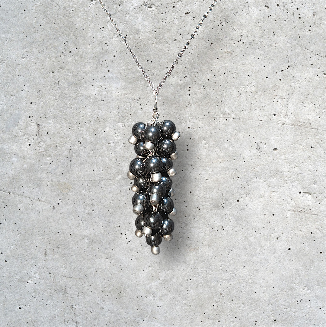 Obsidian Black Grape Vine Necklace